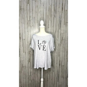 NWT Laura Ashley Women's 2XL‎ Gray Dog Paw Print Graphic Pajama T-Shirt